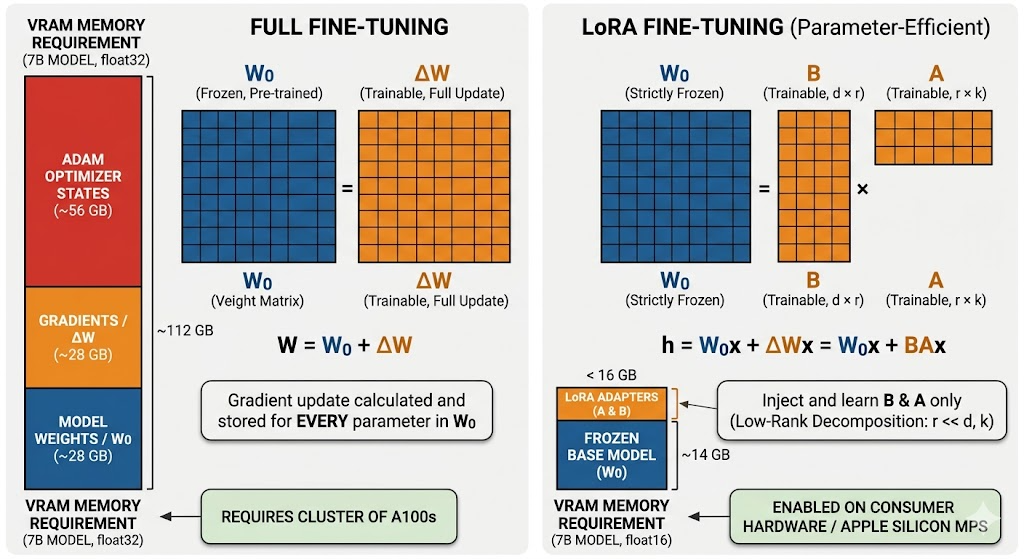 LoRA low-rank factorisation